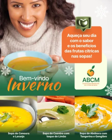 Bem-vindo Inverno. Aqueça seu dia com o sabor das frutas cítricas nas sopas!