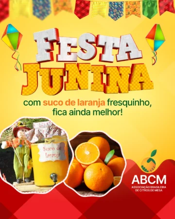 Arraiá com saúde e sabor? Só se for com suco de laranja fresquinho! 