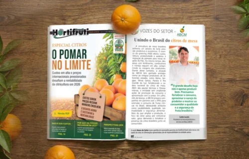 Carlos Lucato, presidente da ABCM, fala sobre unir o Brasil do citros de mesa em entrevista à revista Hortifruti Brasil