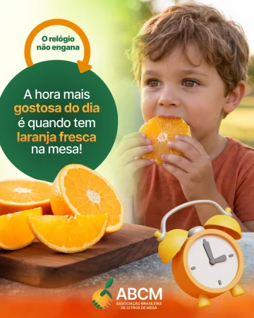 A hora mais gostosa do dia tem hora marcada: é quando tem laranja fresca na mesa! 